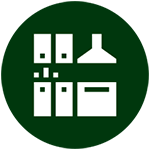 Modular Kitchen with Hobb, Chimney & Granite Countertops